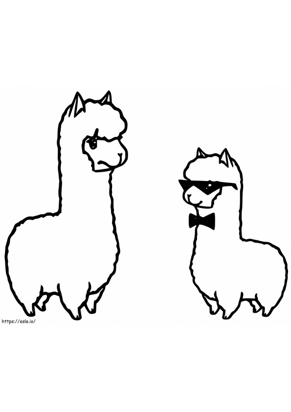 Llama And Alpaca coloring page