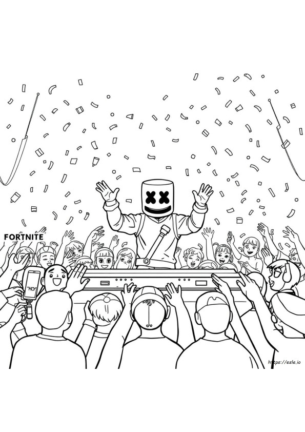 Fortnite Dj Marshmello Laman Mewarnai