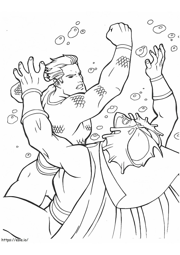 Aquaman Punches Ocean Master coloring page