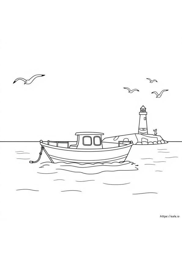 Gambar Mewarnai Perahu