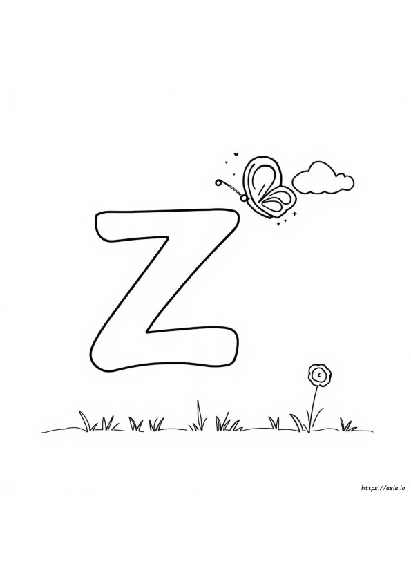 塗り絵 アルファベット Z