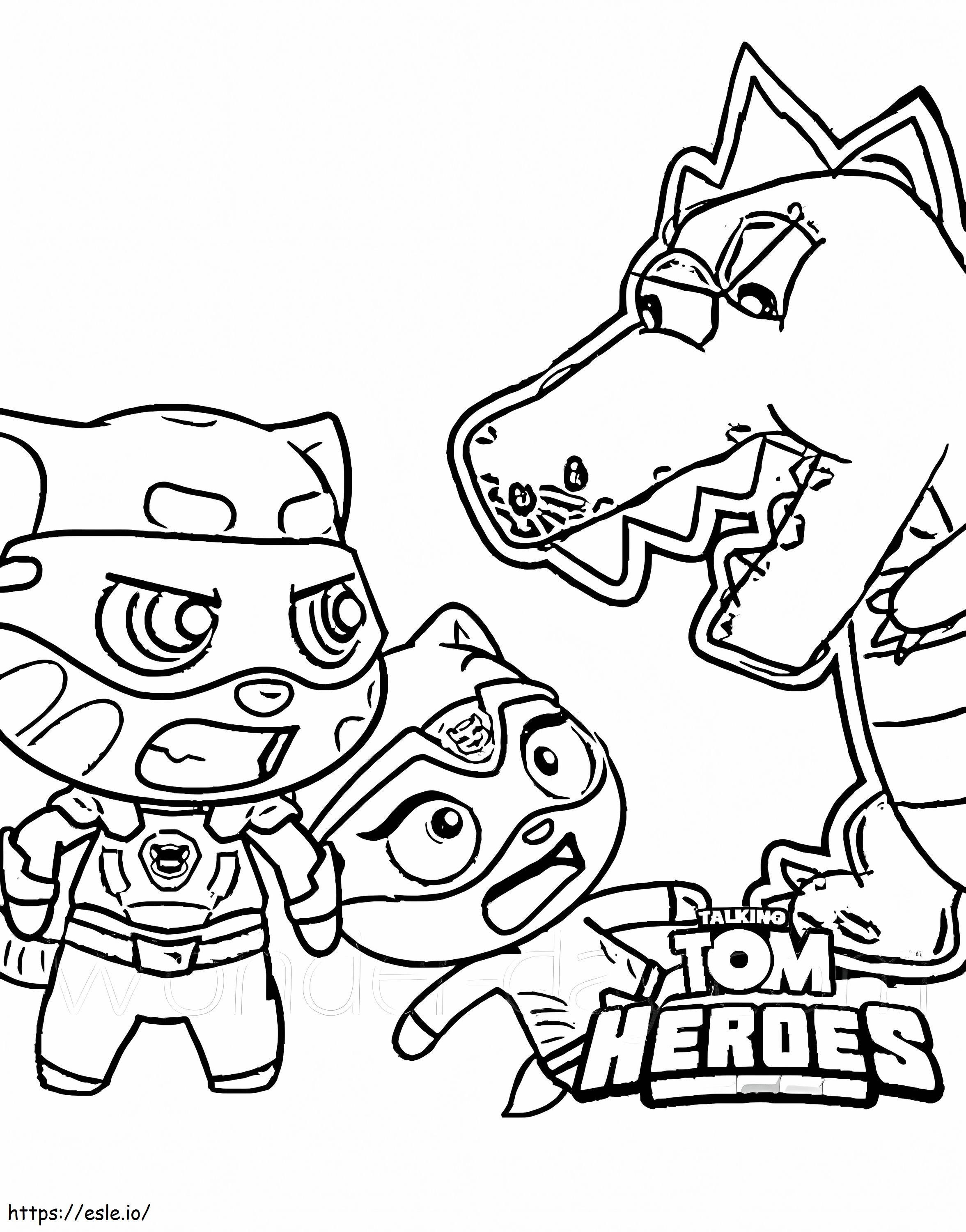 Talking Tom And Angela VS Monster coloring page