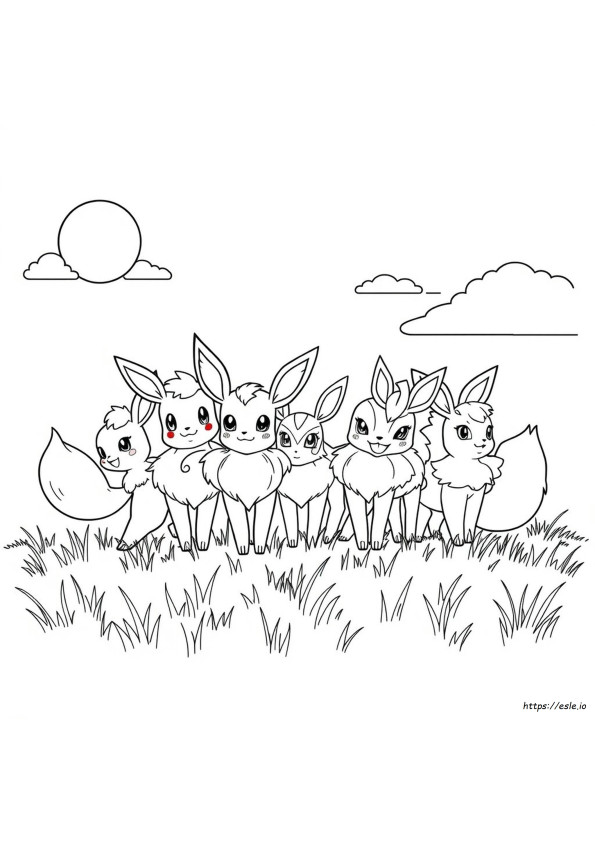 Gambar Mewarnai Evolusi Eevee