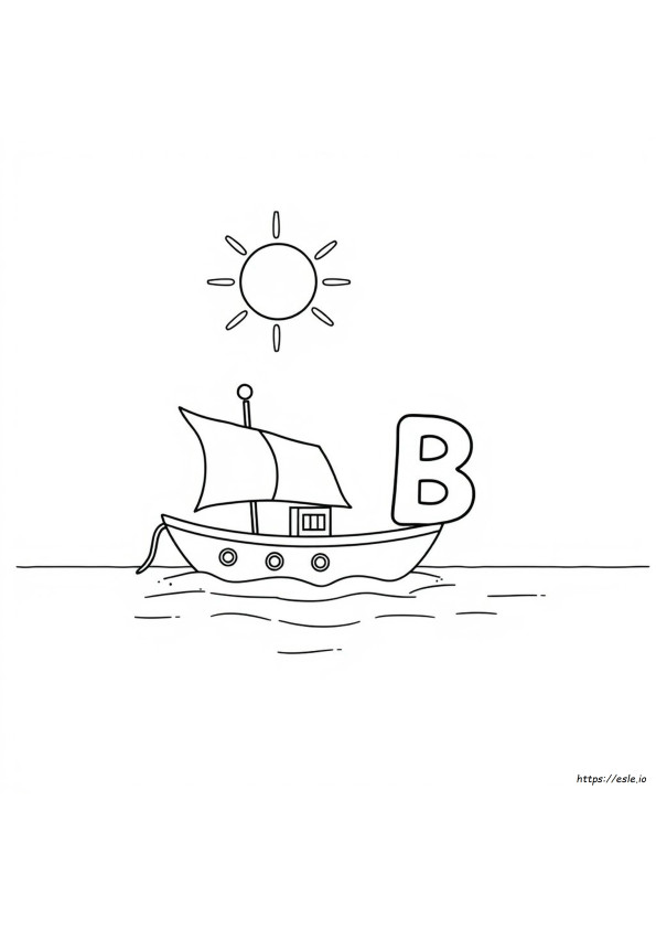 B Untuk Perahu Gambar Mewarnai