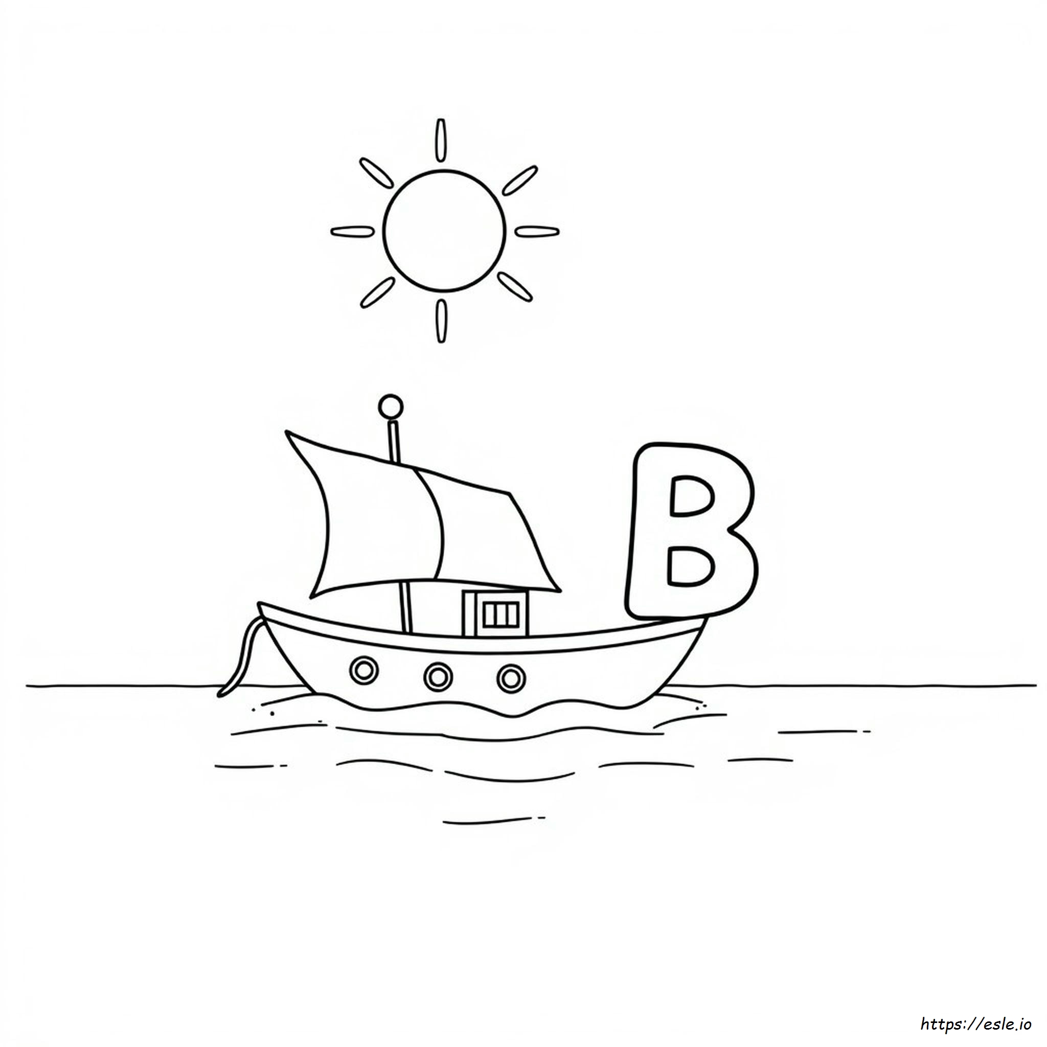 La B Es De Barco Para Colorear