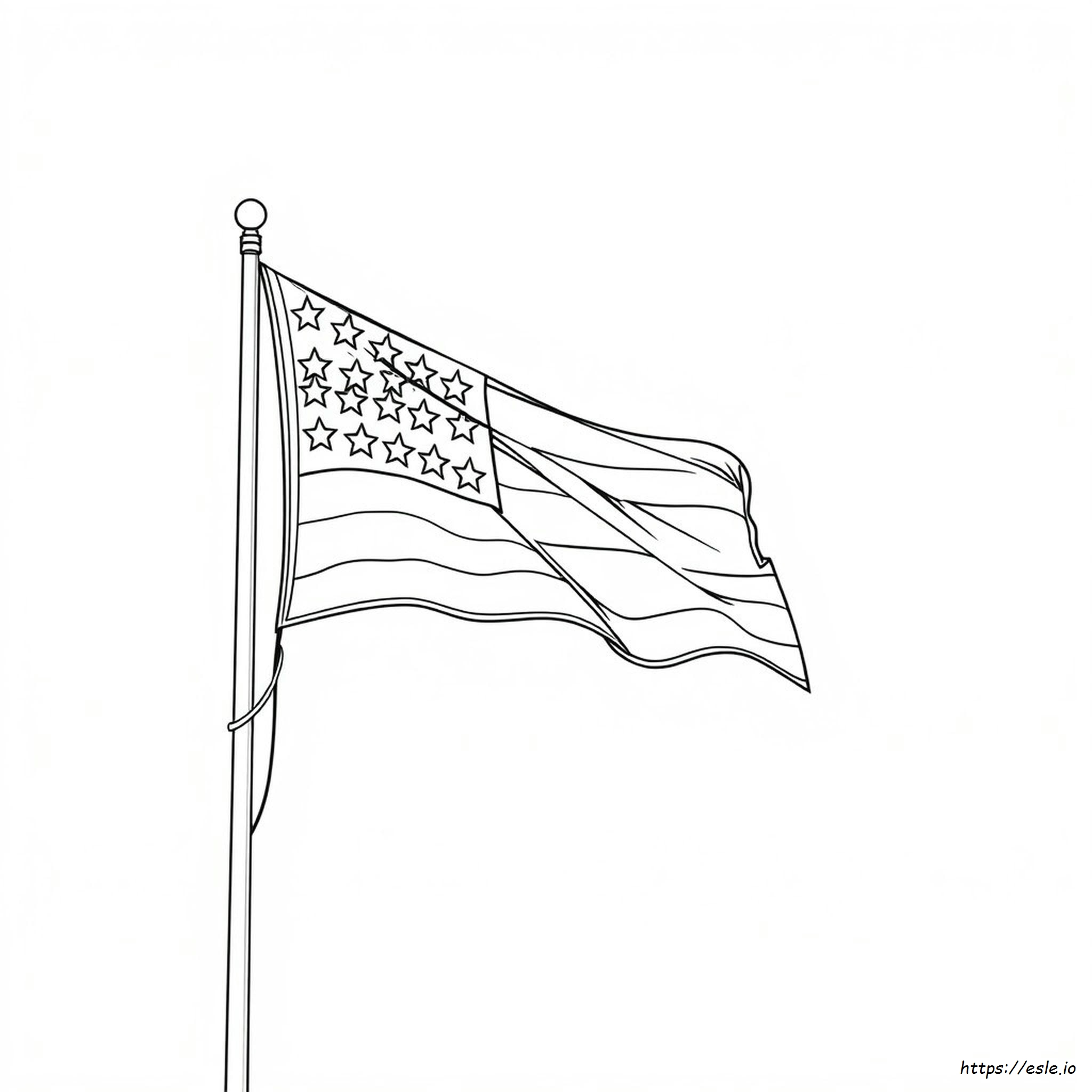 Página Para Colorear De La Bandera Americana