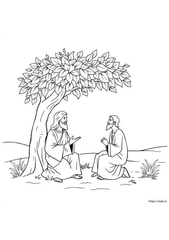 Yesus Dan Natanael Gambar Mewarnai