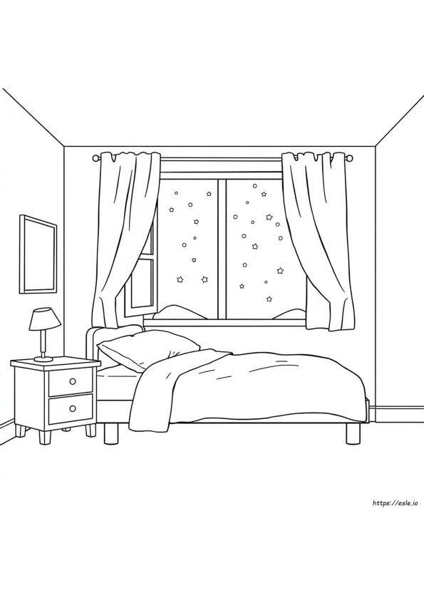 Realistisches Schlafzimmer Ausmalbilder