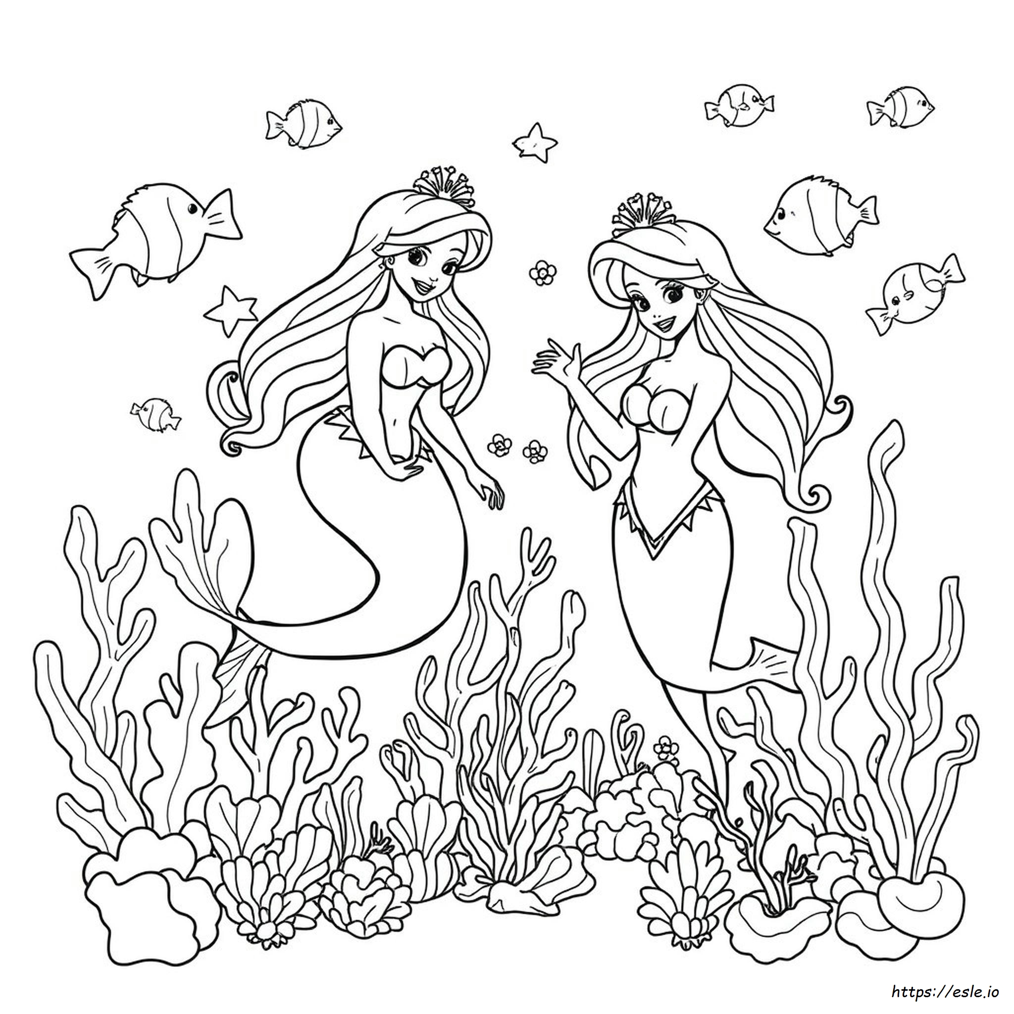 Principessa Sirena Da Colorare