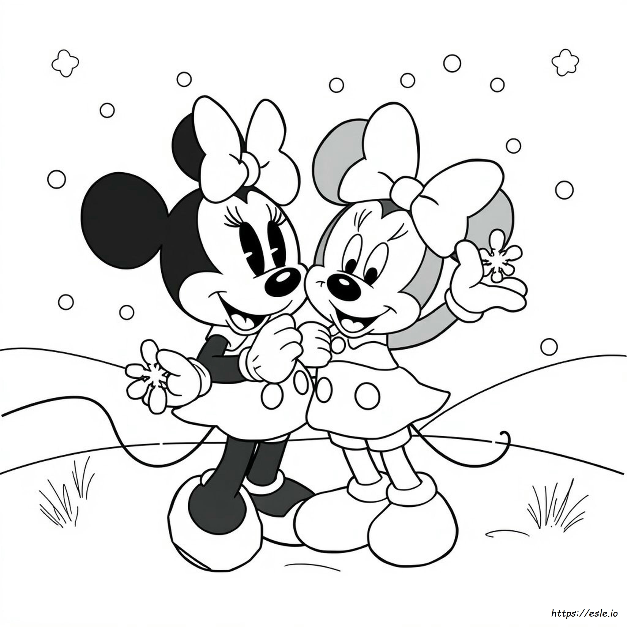 Minnie Mickey Pagine Da Colorare Invernali