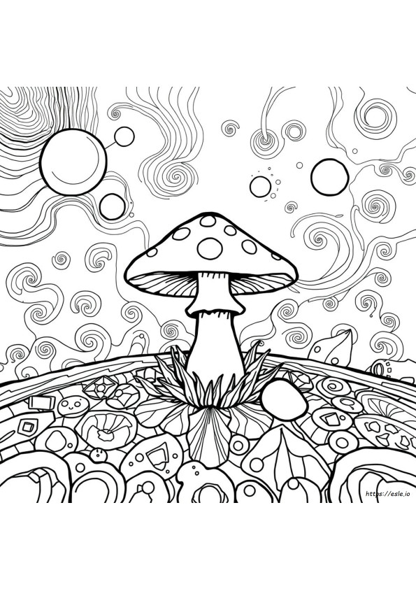 Gambar Mewarnai Jamur Trippy Stoner Halaman Mewarnai Trippy Untuk Dewasa