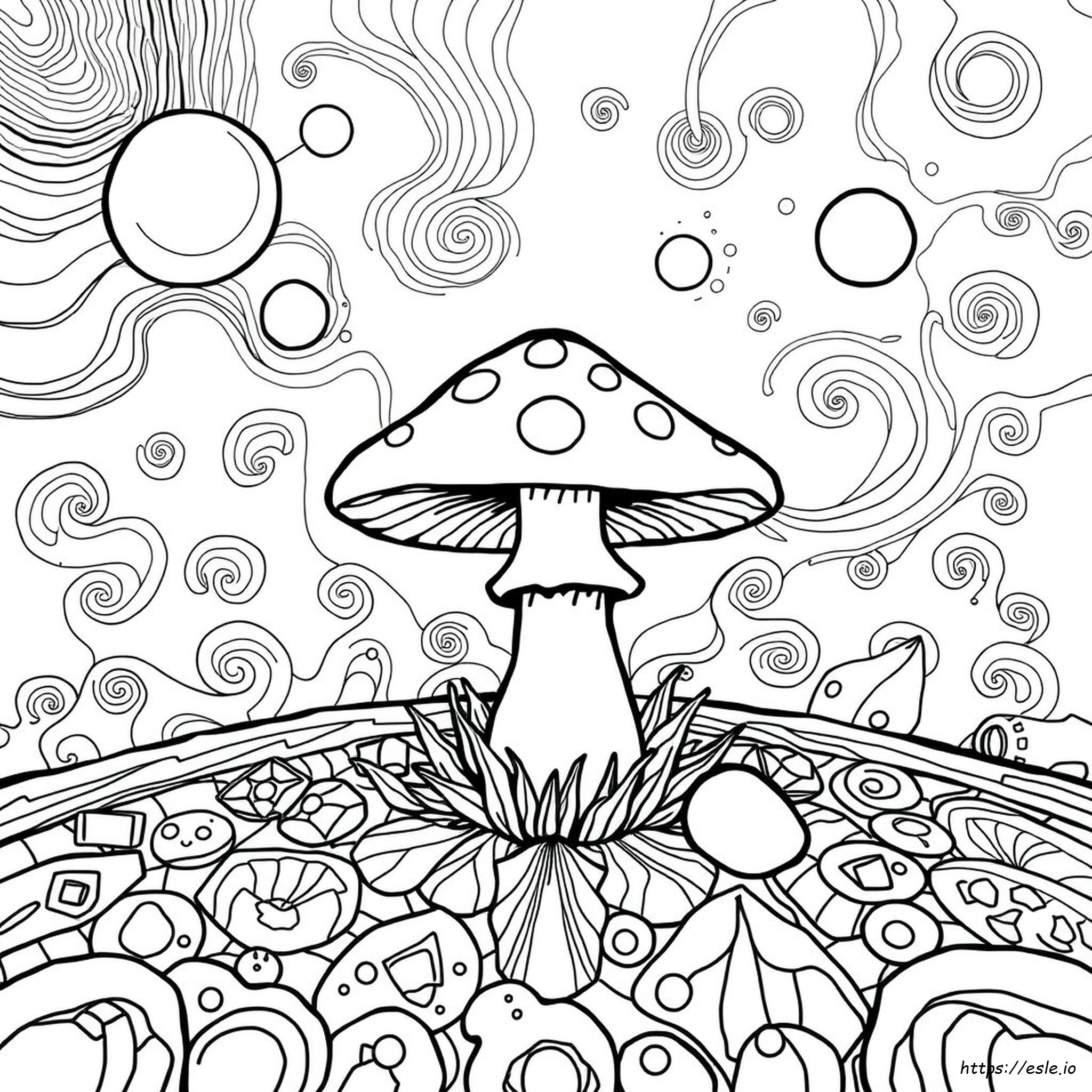 Hongos Trippy Para Colorear Páginas Trippy Para Colorear Para Adultos