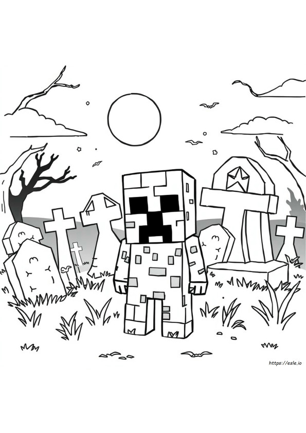 Creeper Coloring Sheet
