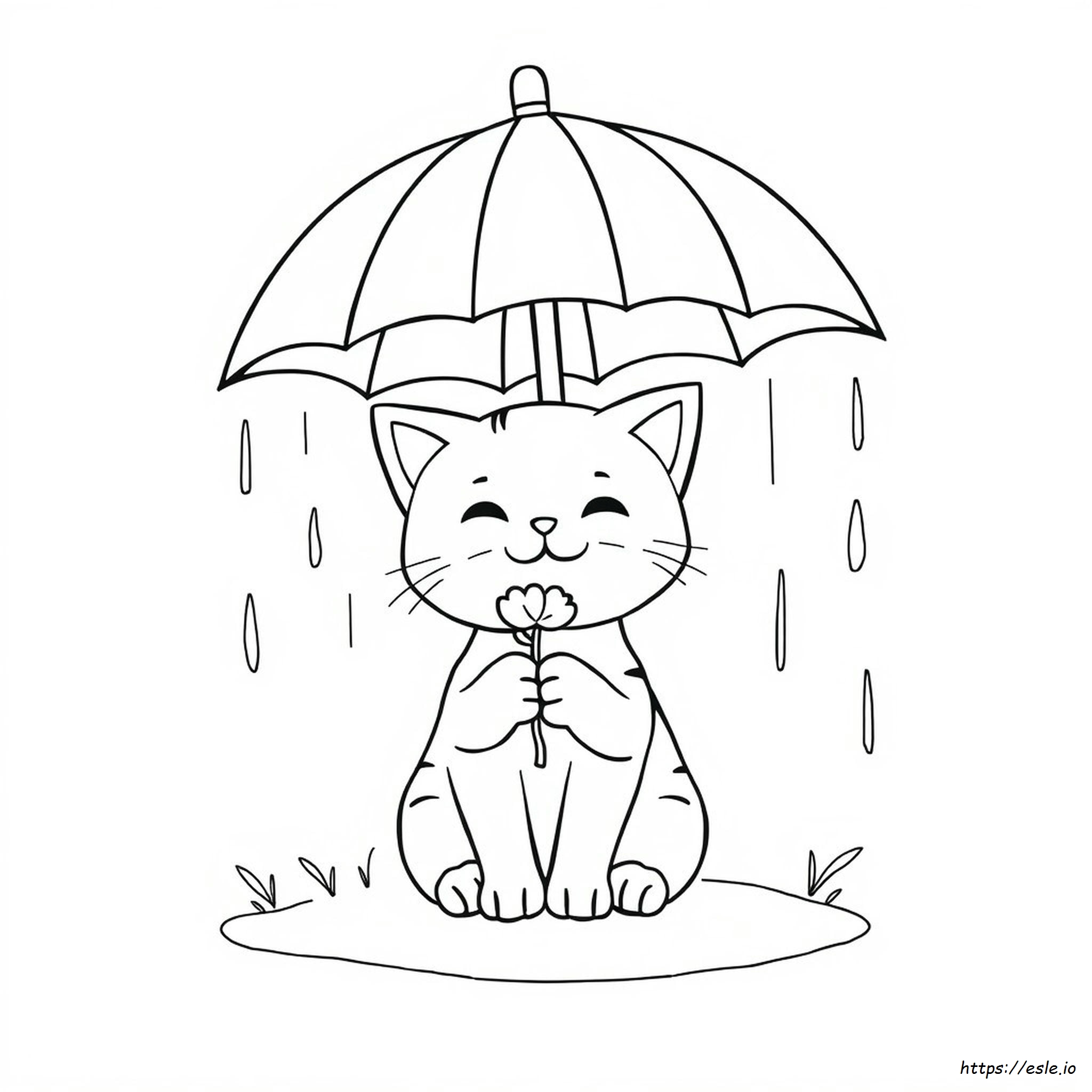 Cute Umbrella Coloring Page