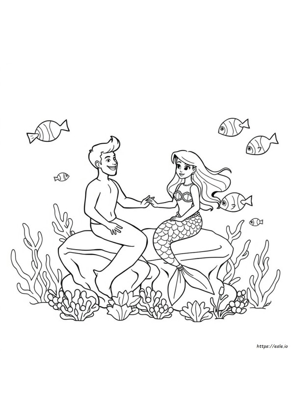 Putri Duyung Dan Pangeran Duyung Halaman Mewarnai