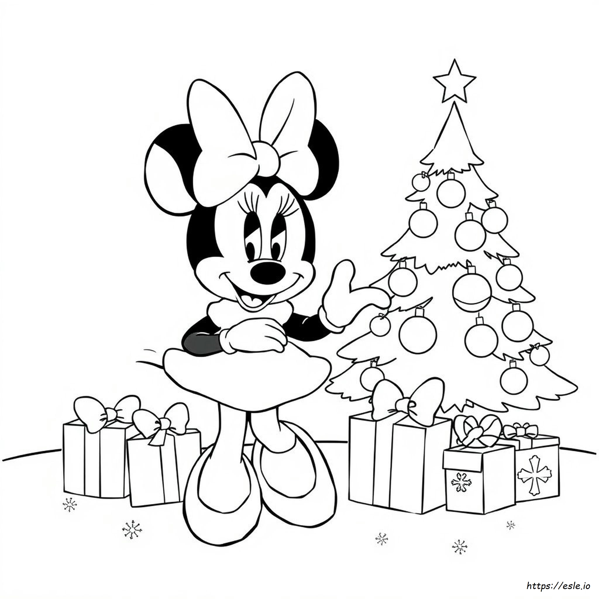 Dibujos De Minnie Mouse Navideña Para Colorear E Imprimir Gratis