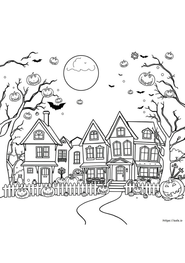 Gambar Mewarnai Garis Besar Halloween