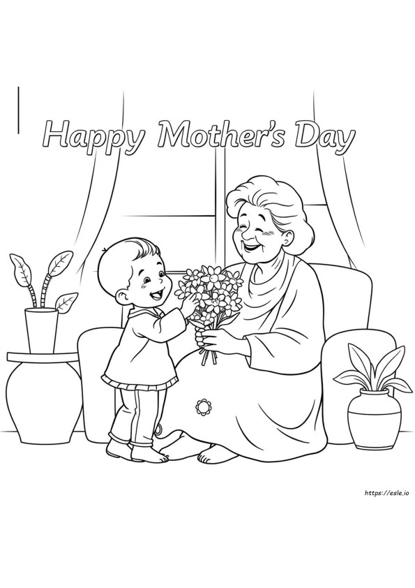 Pagina Da Colorare Buona Festa Della Mamma Nonna