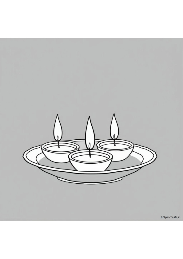 Lilin Diwali Mewarnai Gambar