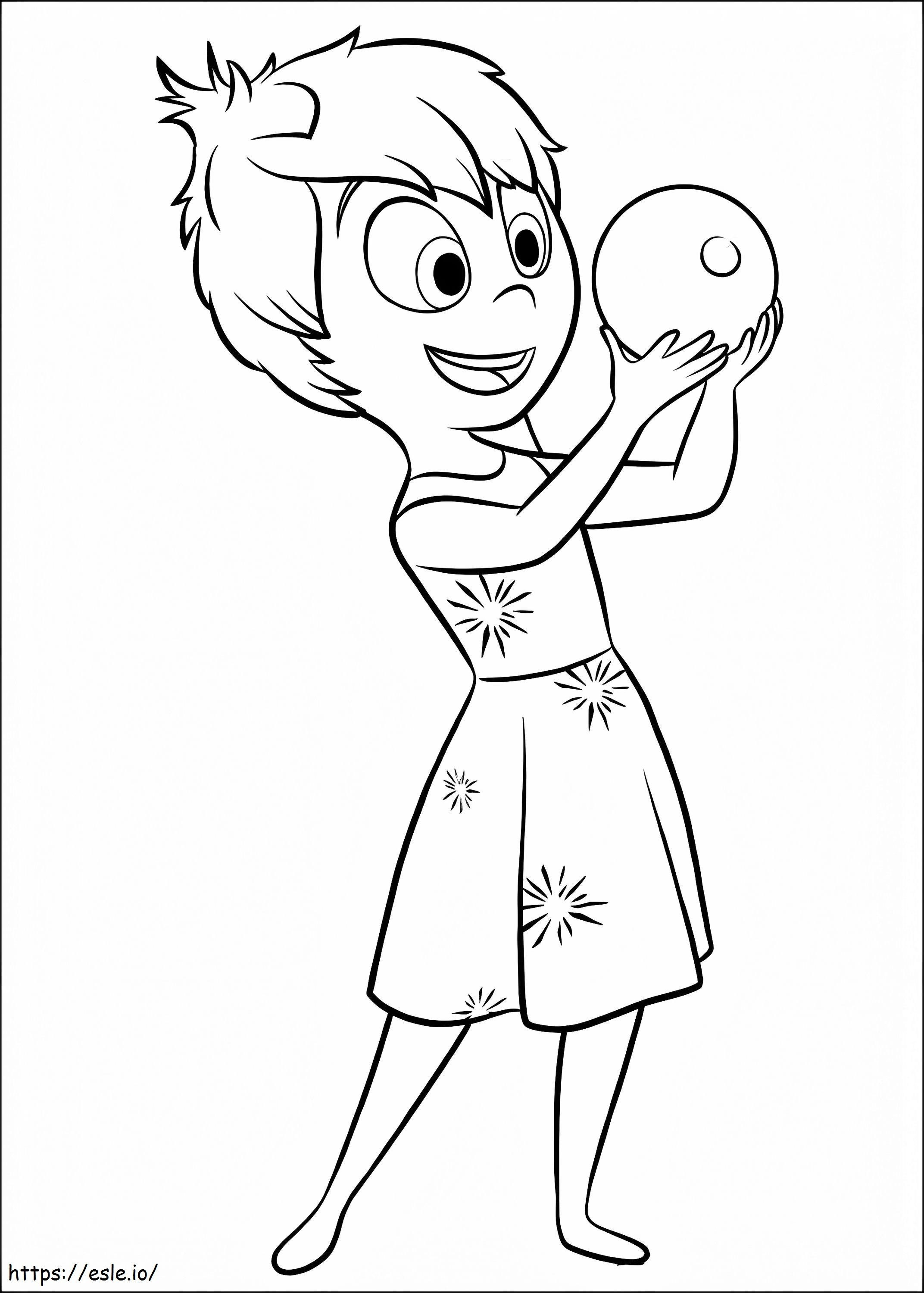 Joy With Ball A4 coloring page