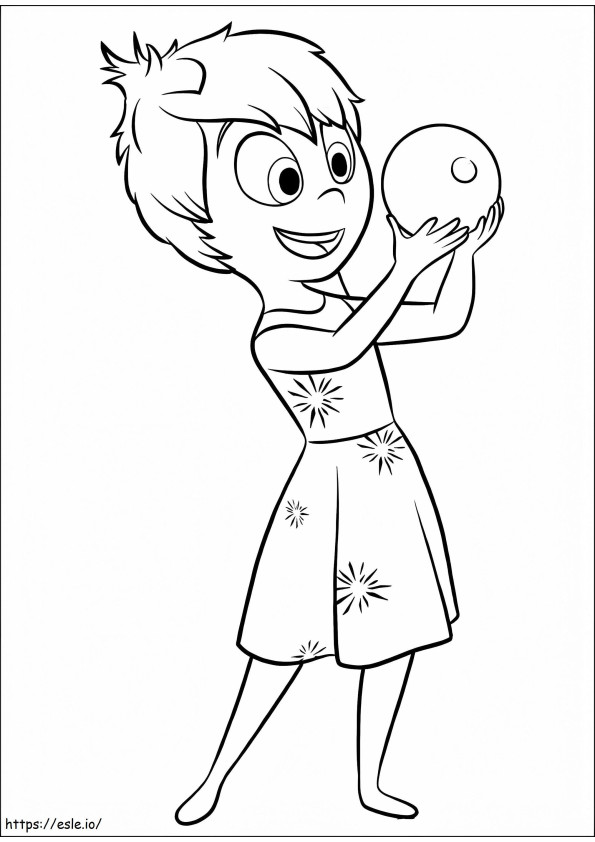 Joy With Ball A4 coloring page