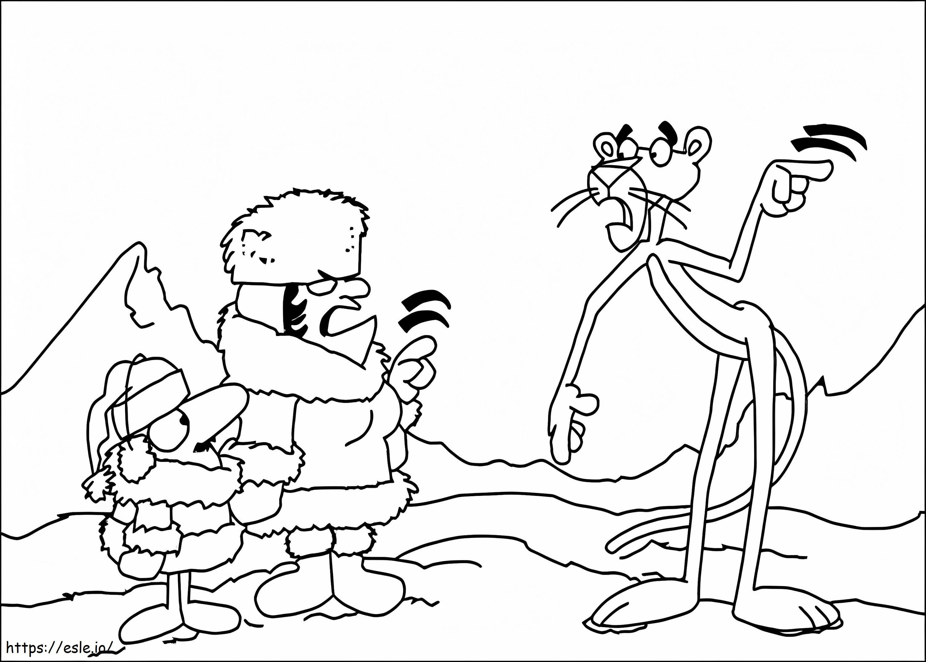 Elderly And Pink Panther coloring page