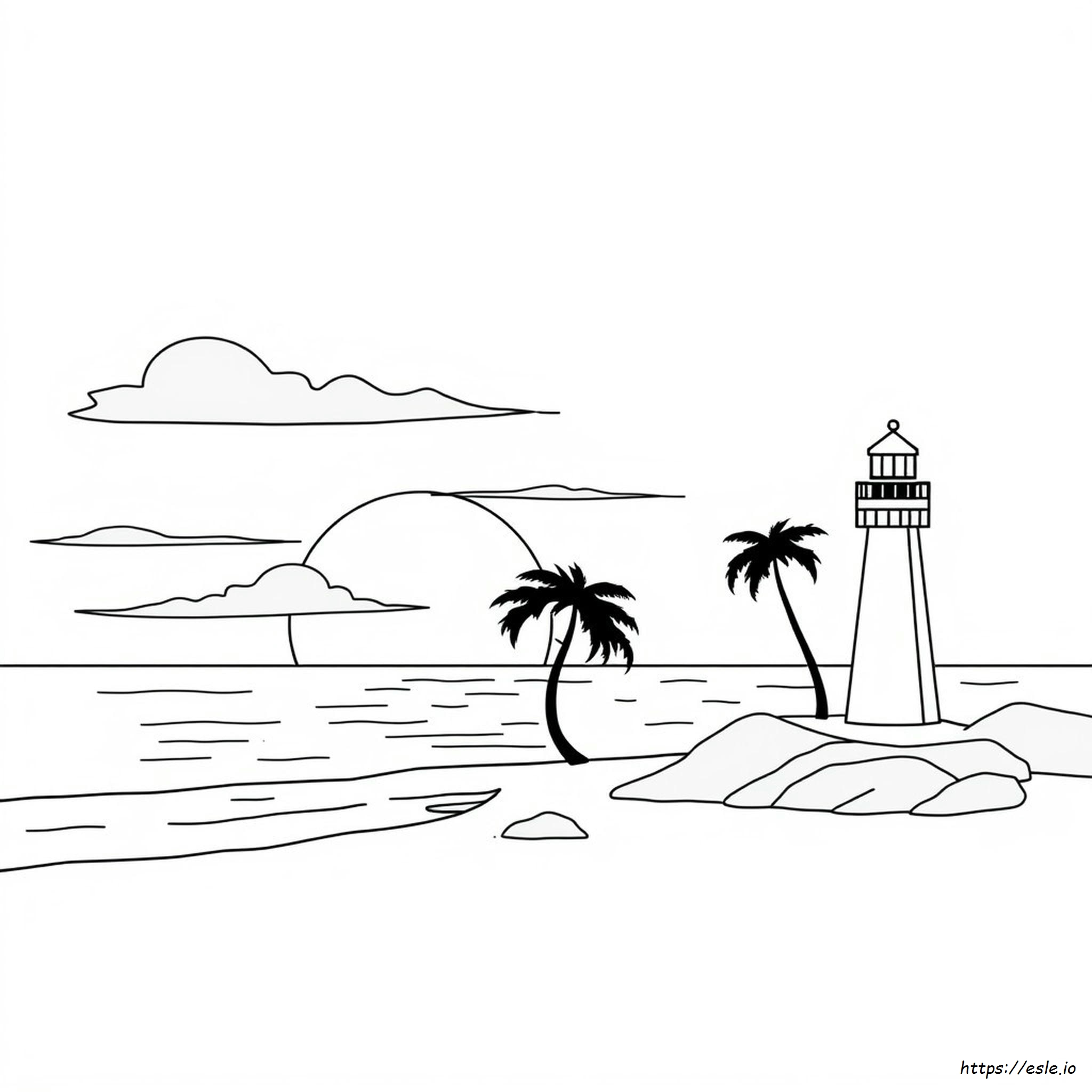 Aesthetic Coloring Page Sunset