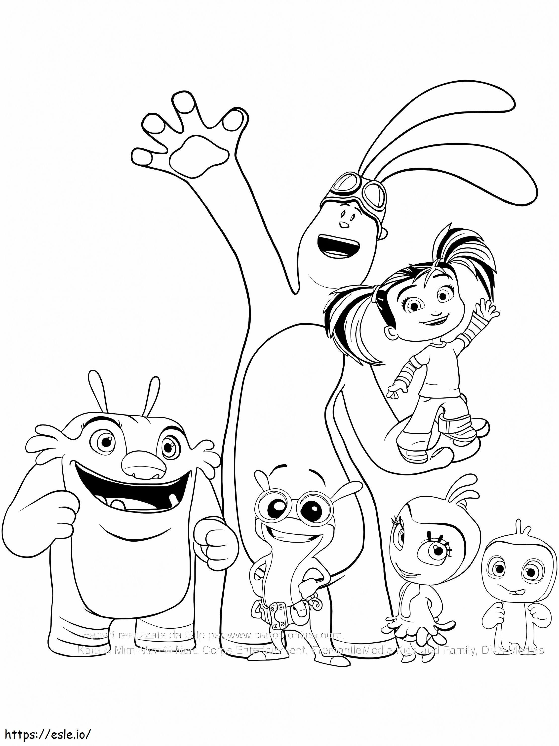 Friendly Kate And Mim Mim coloring page