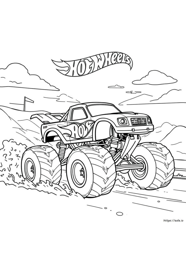 Hot Wheels Monster Truck Gambar Mewarnai