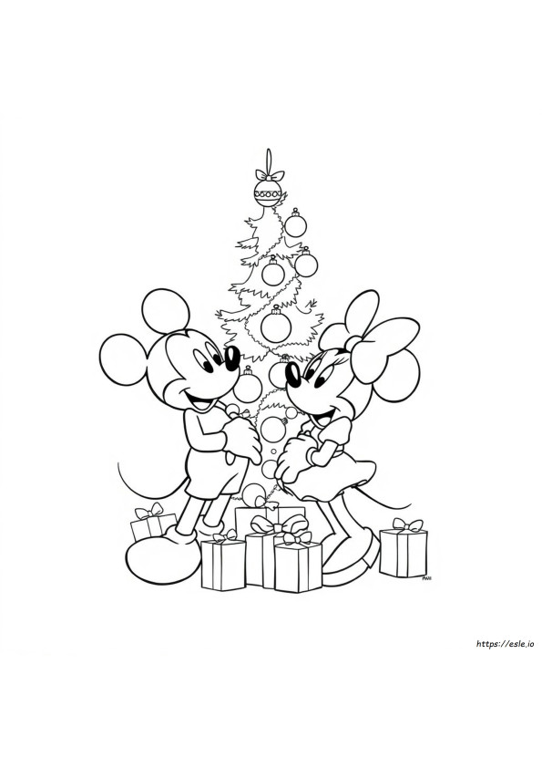Mickey Minnie Natal Halaman Mewarnai