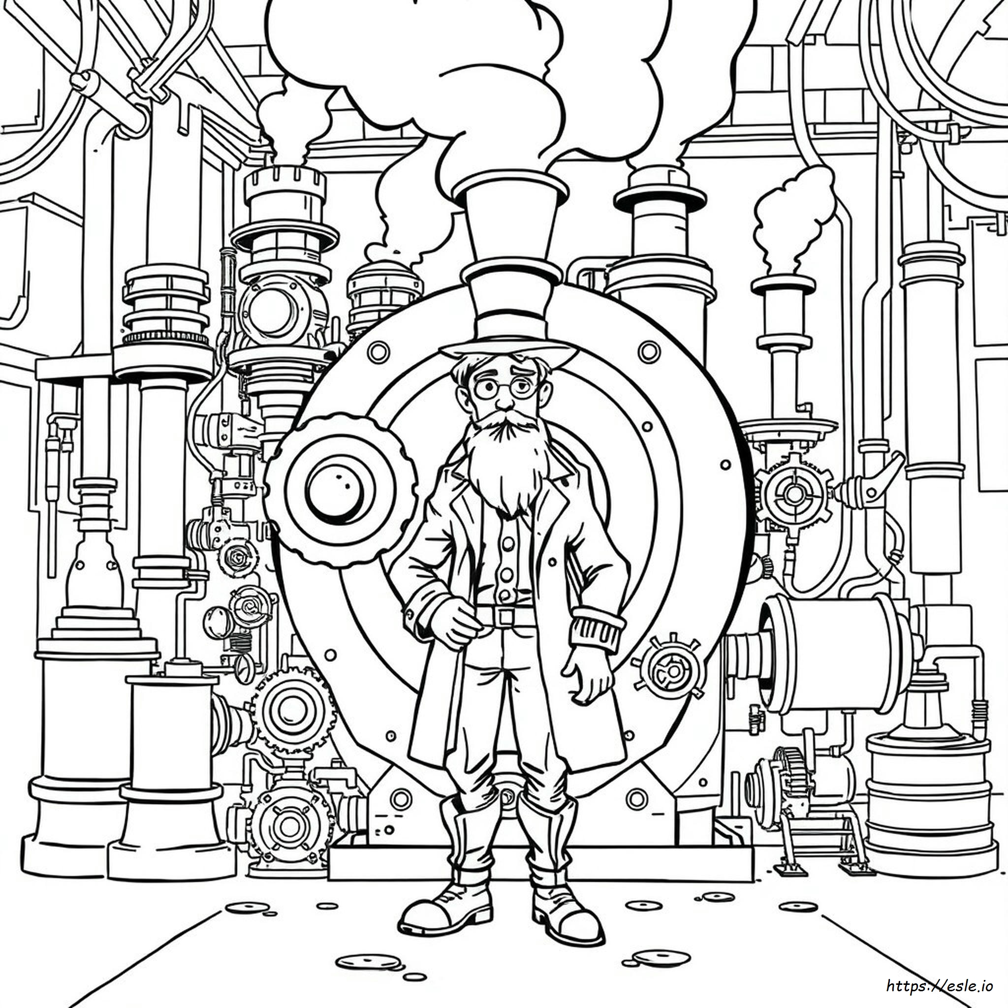 Páginas Para Colorear Steampunk Para Adultos