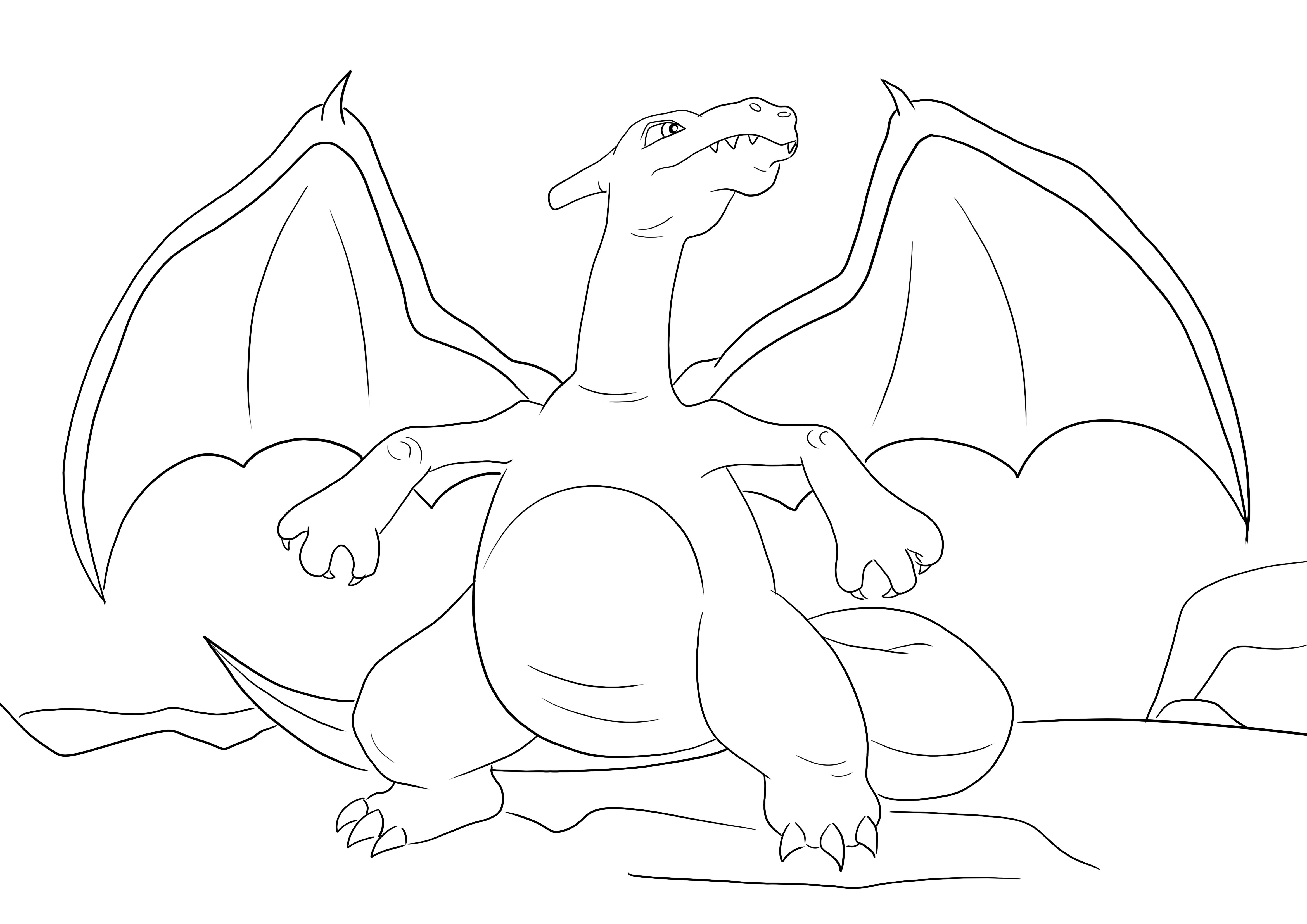 Charizard Pokemon downloading and free coloring page