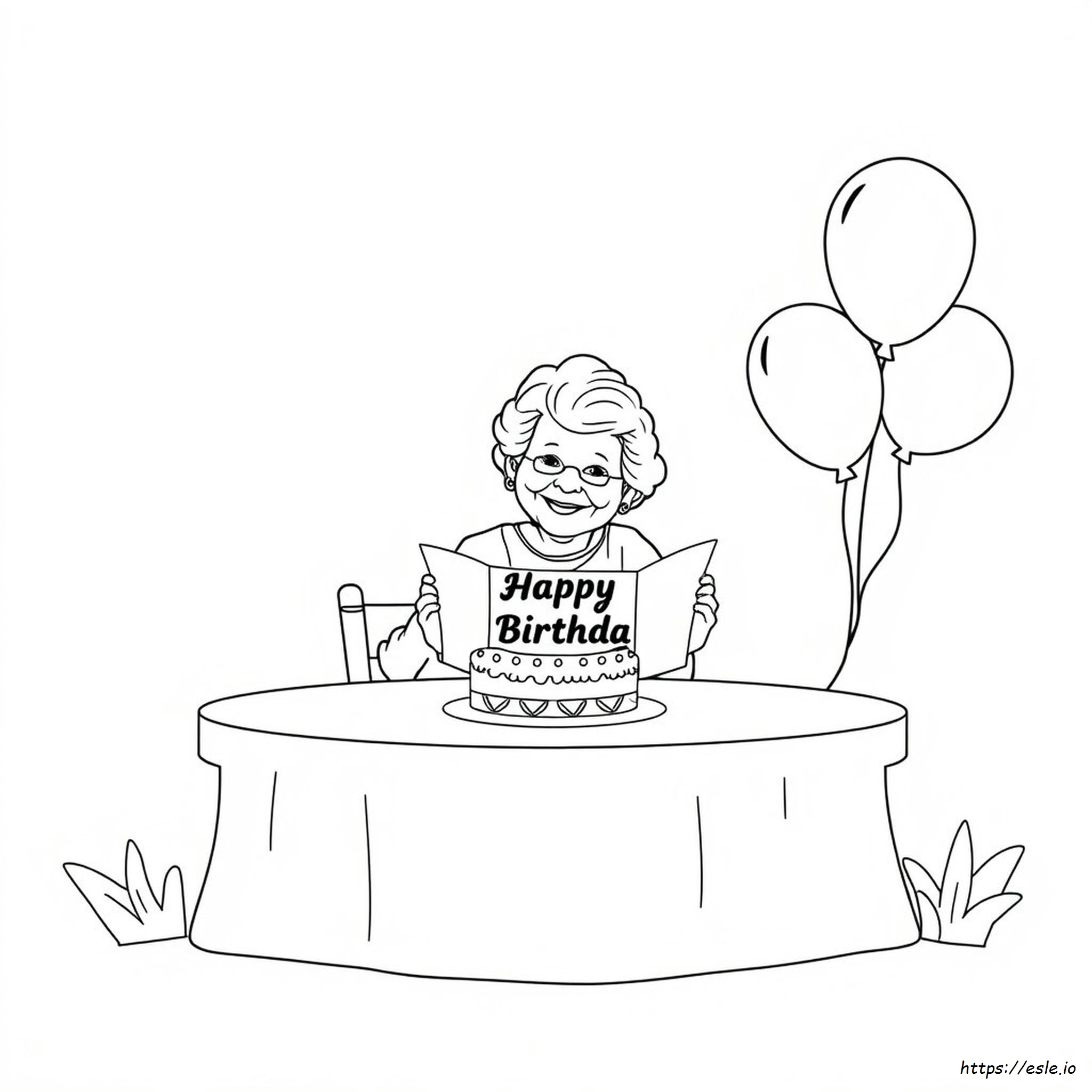 Free Printable Happy Birthday Grandma Coloring Pages