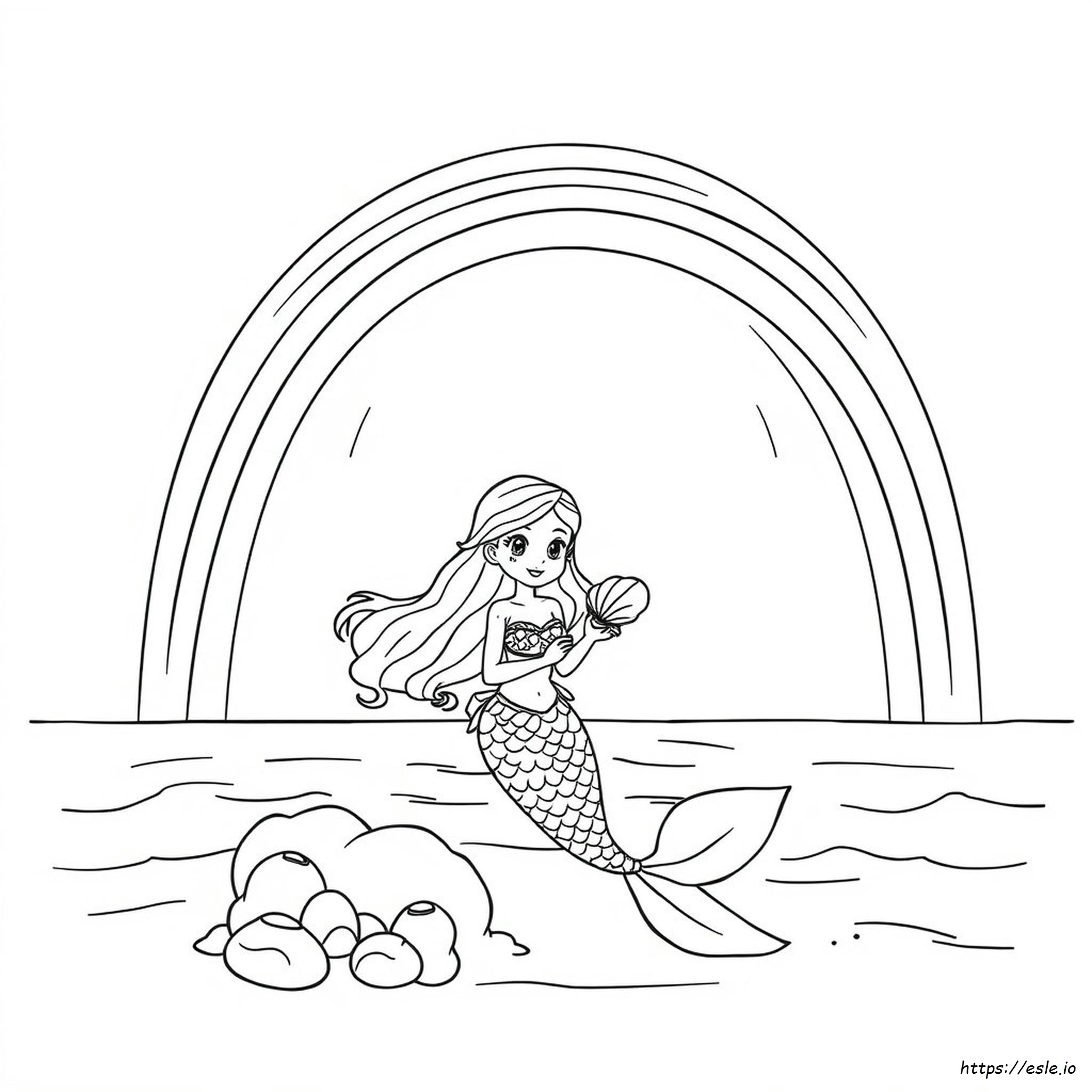 Sirena Arcobaleno Da Colorare