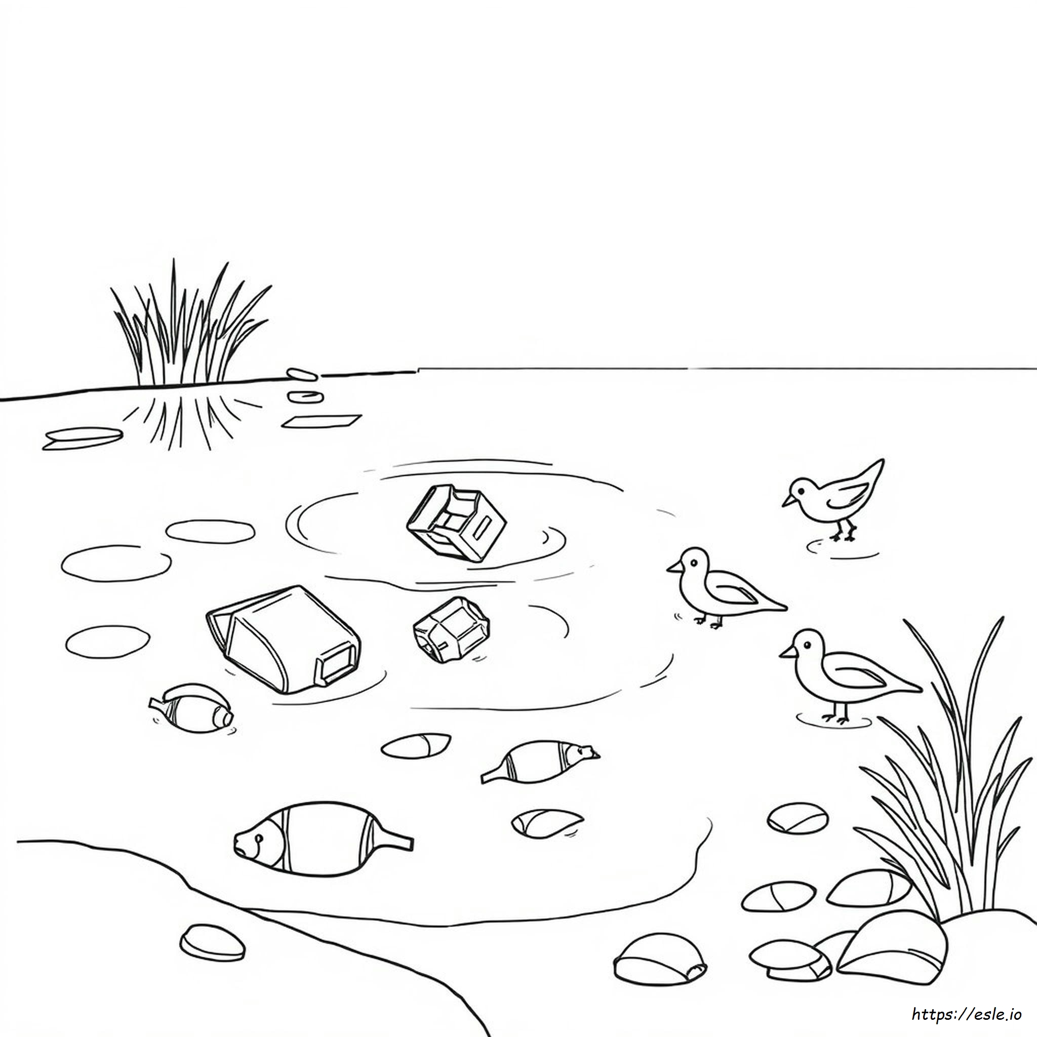 Easy Water Pollution Coloring Pages
