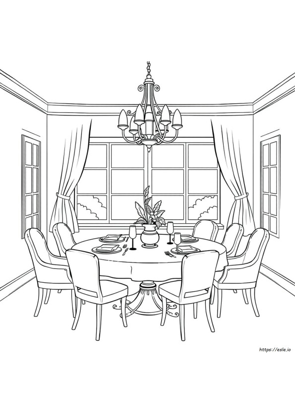 Sala Da Pranzo Da Colorare