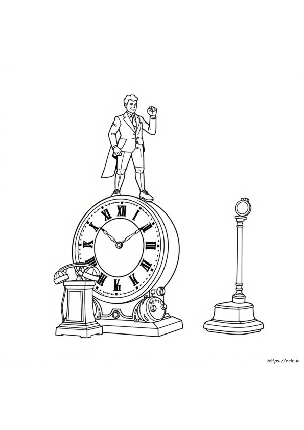 Uomo Orologio Titano Del Gabinetto Da Colorare