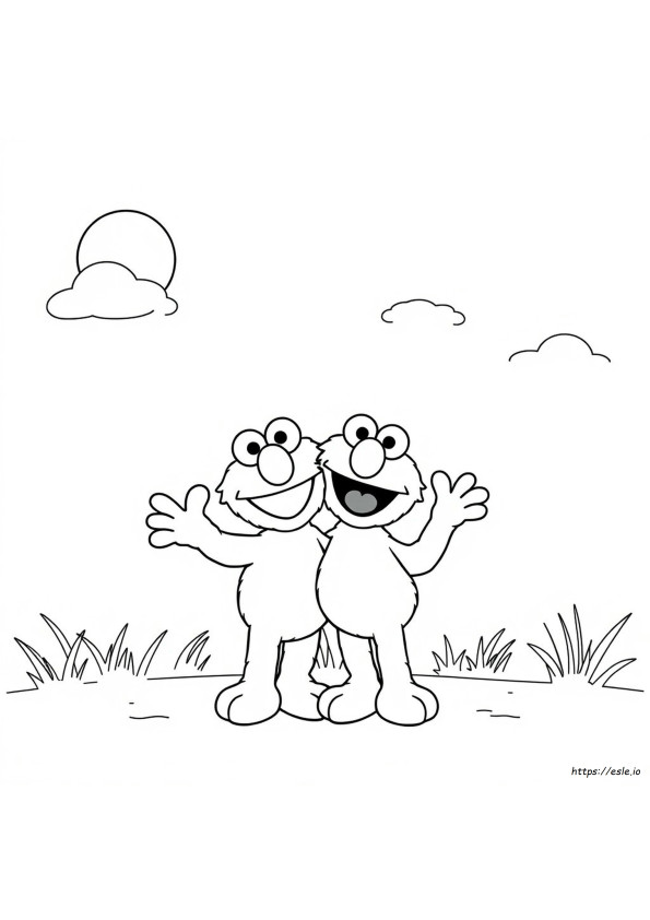 Elmo And Zoe Coloring Pages