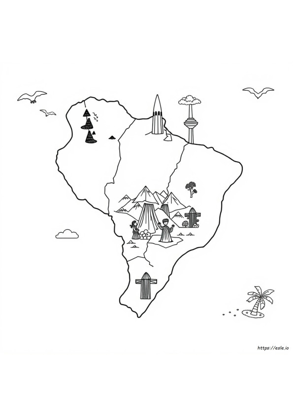 Peta Brasil Gambar Mewarnai