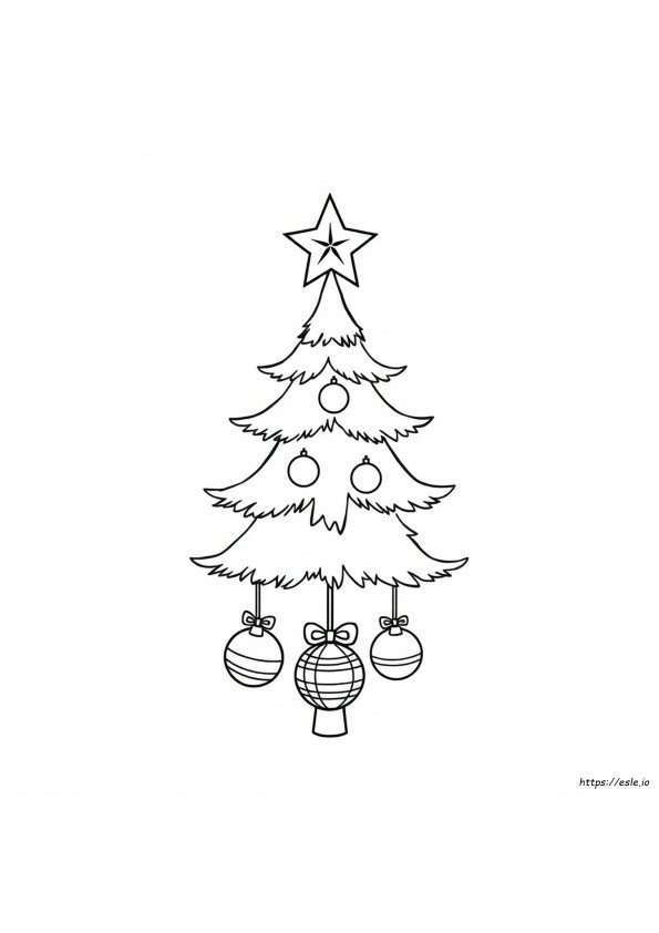 Gambar Mewarnai Hiasan Atas Pohon Natal