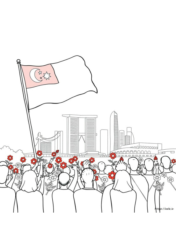 Singapore National Day Coloring Pages