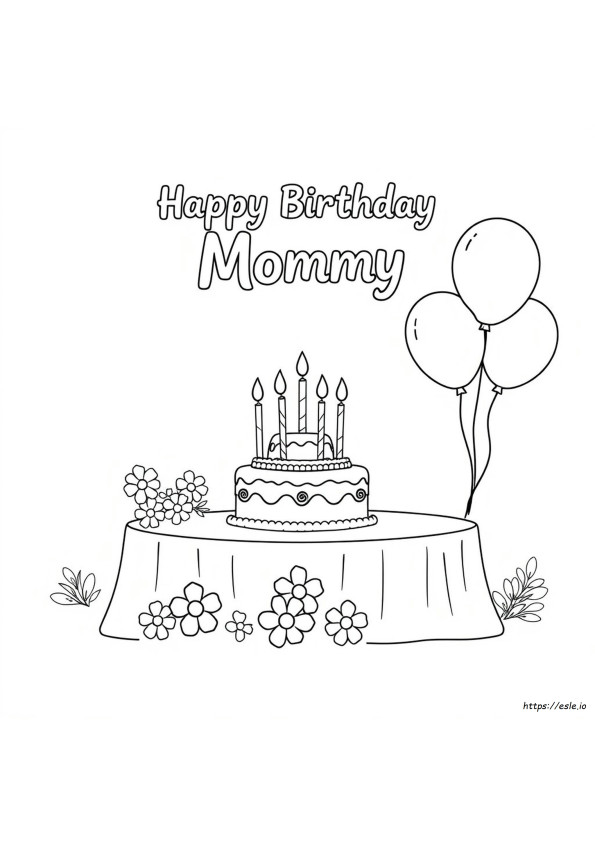 Biglietto Di Compleanno Per La Mamma Da Colorare