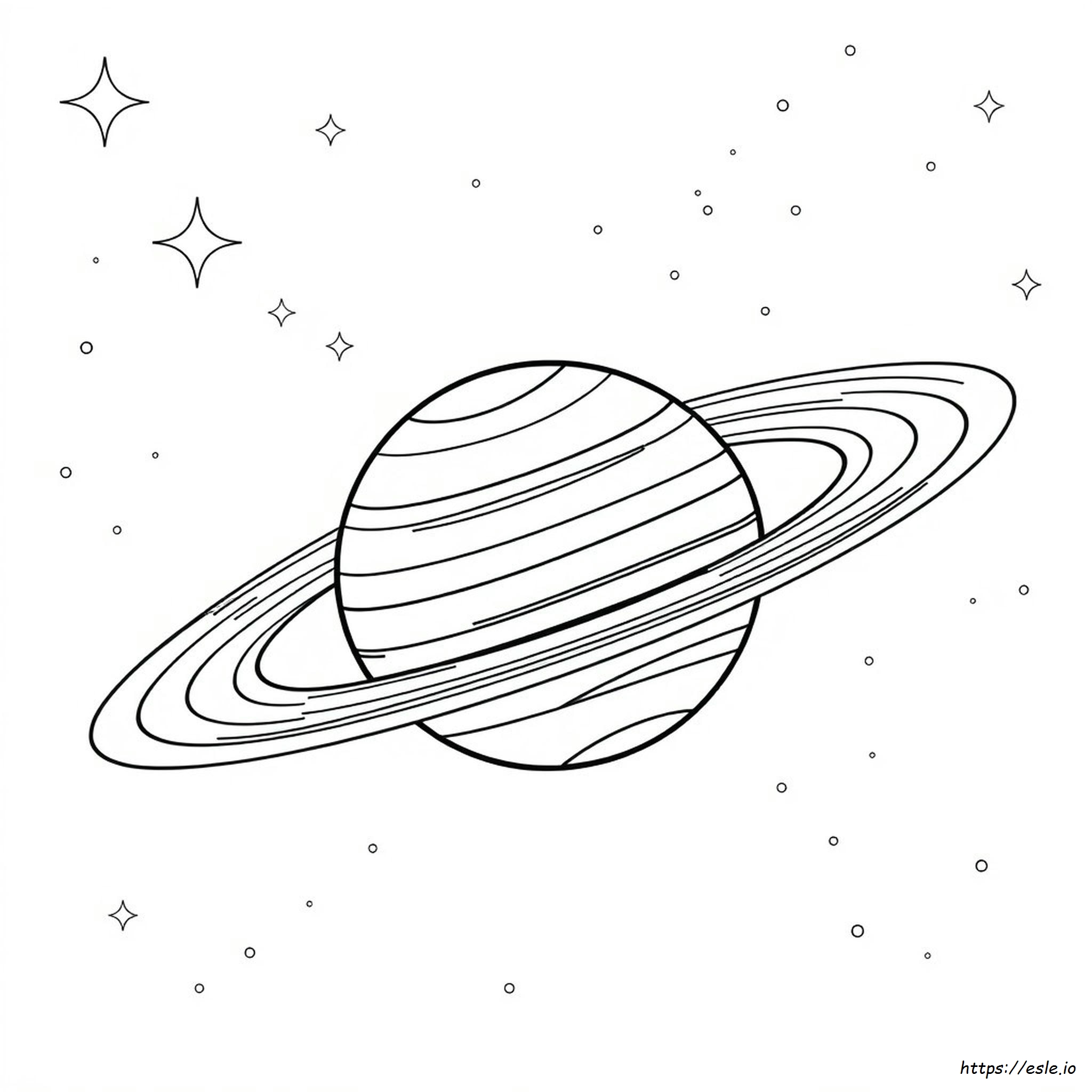 Planet Saturn Coloring Page