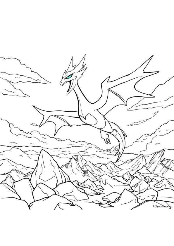 Gambar Mewarnai Mega Rayquaza Ex