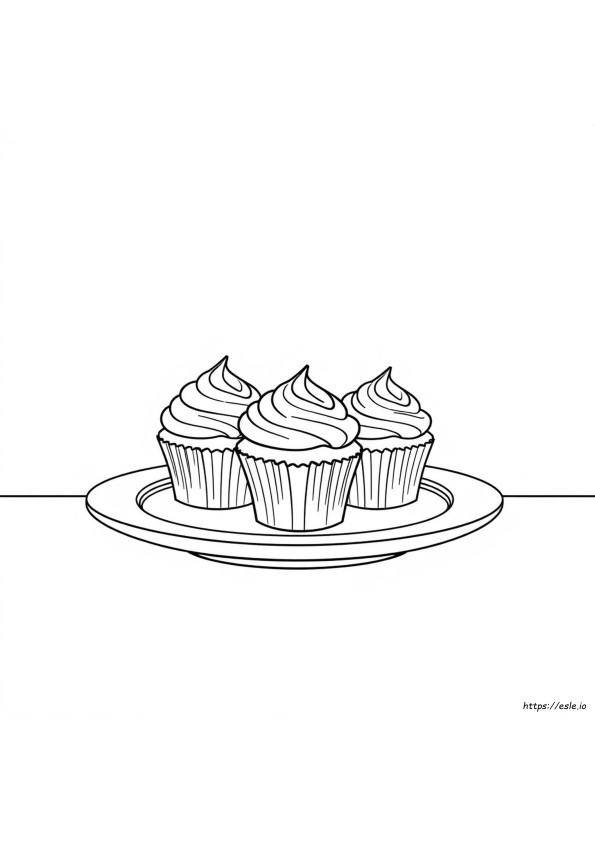 Template Mewarnai Cupcake