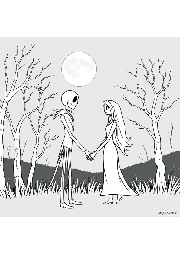 Jack And Sally Printable Coloring Pages