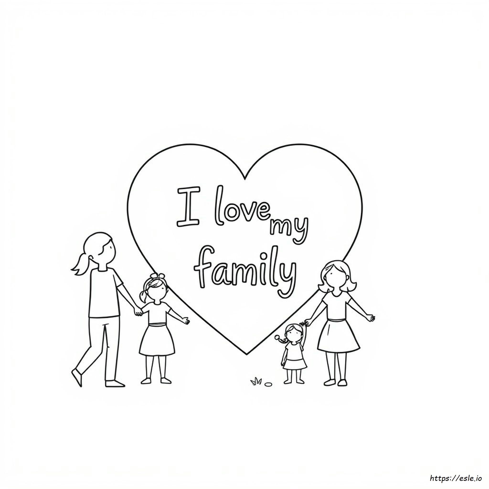 Dibujos Para Colorear De Te Amo Mi Familia Para Imprimir