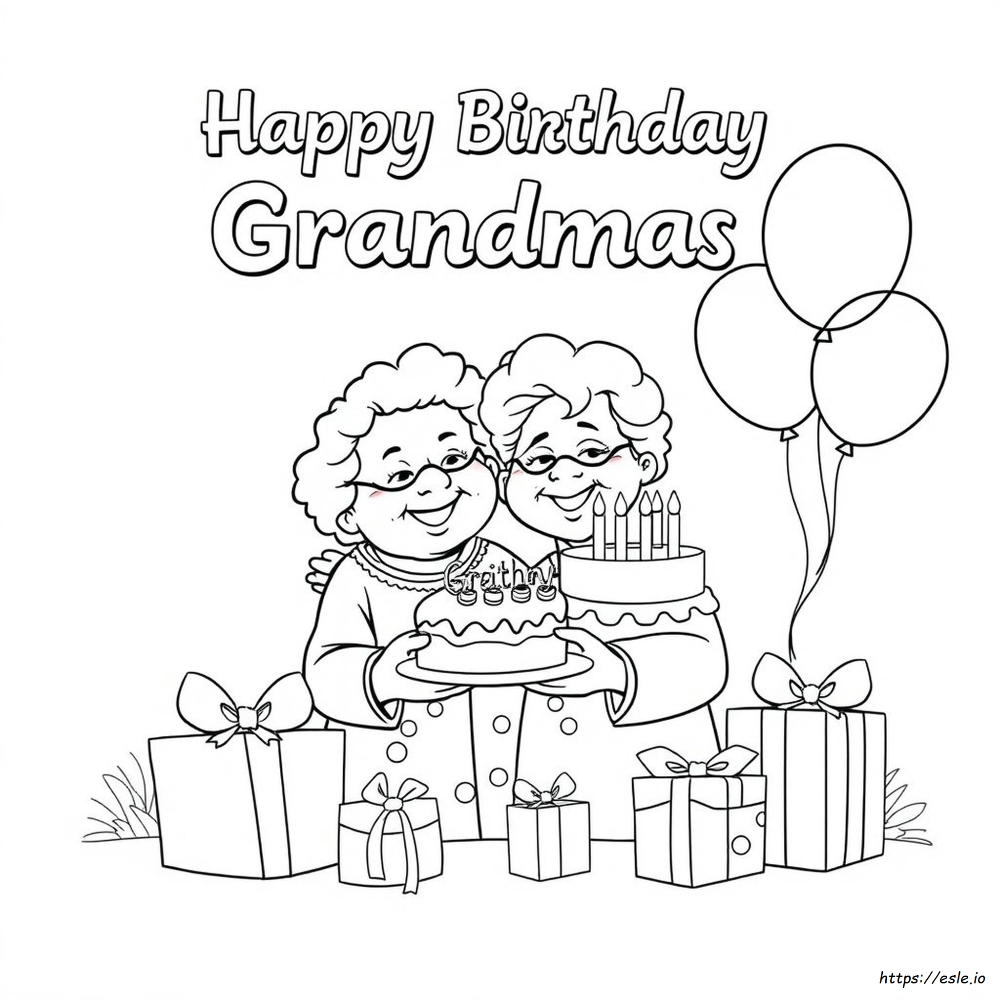 Páginas Para Colorear Gratis De Feliz Cumpleaños Abuela