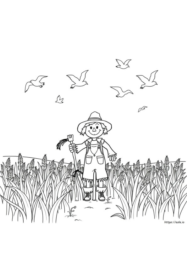 Cute Scarecrow Coloring Pages