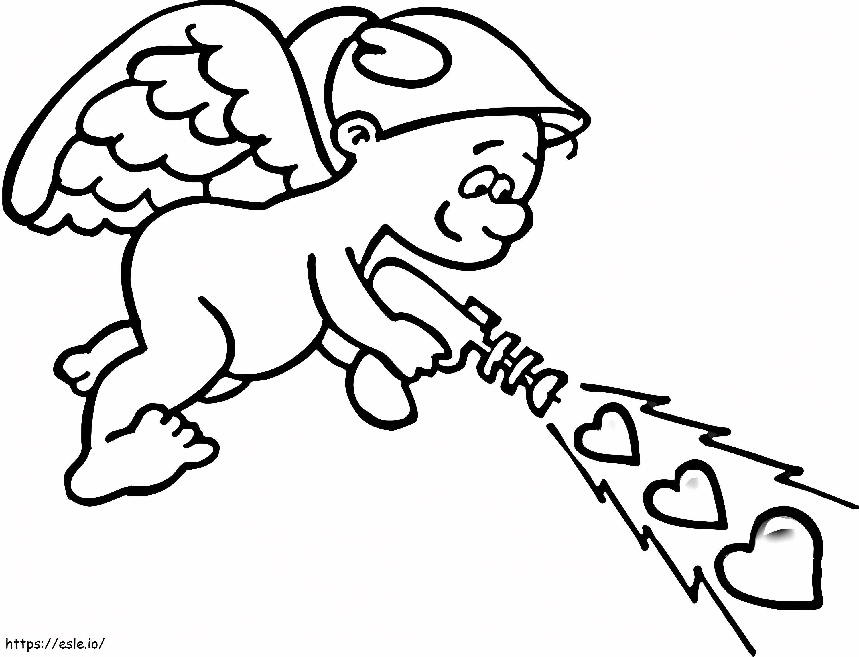 Cupid Brings Love coloring page